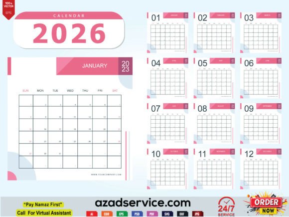 Calendar Template Vector 2026: A Designer's Review of Graphics and Illustrations