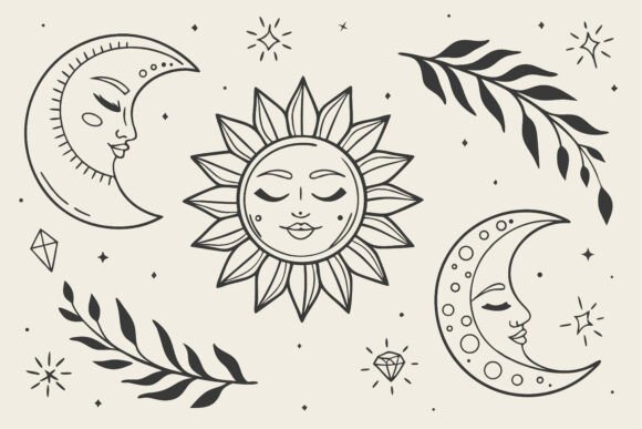 Celestial Sun Moon with Botanical Gems: A Graphics Review