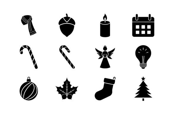 Christmas Silhouette Icon Bundle: Graphics for Modern Illustrations
