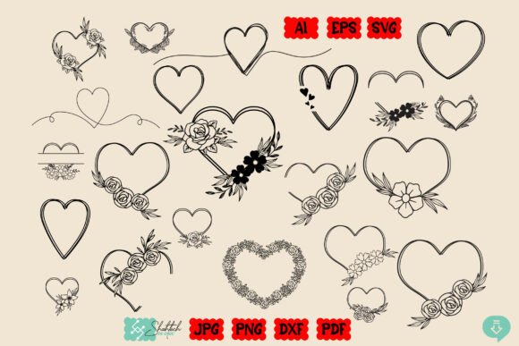 Doodle Heart SVG Bundle: Graphics for Editorial & Illustrations