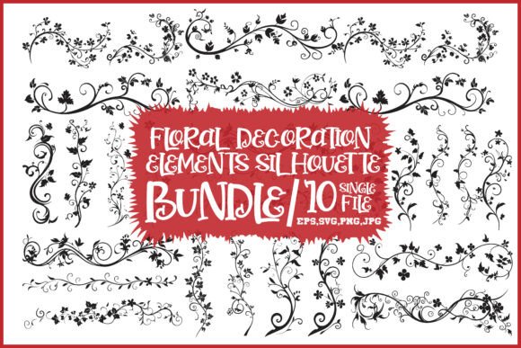 Floral Decoration Elements Silhouette: A Graphic Design Review