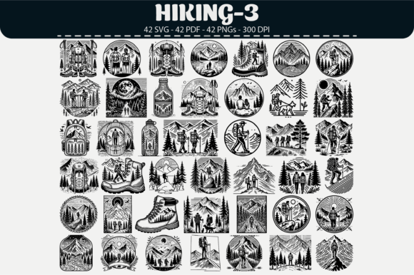 Hiking Adventure Clipart – 42 Designs Graphics and Illustrations