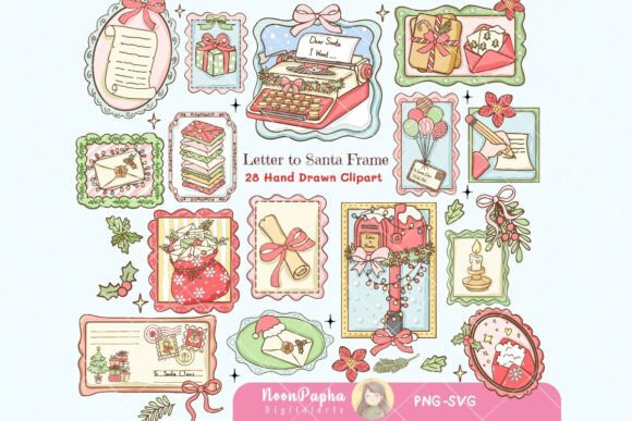 Letter to Santa Clipart, Christmas Frame Review