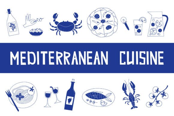 Mediterranean Cuisine Graphics and Illustrations for Makers