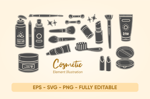 Minimalist Cosmetic Vector Elements: Modern Graphics & Illustrations