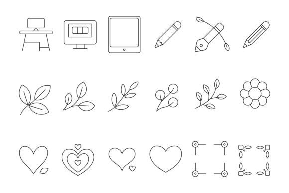 Minimalist Line Icon Set – Creative for Graphics and Illustrations