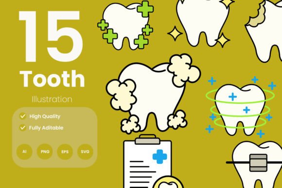 Tooth Illustration Pack: Graphics and Illustrations for Sellers