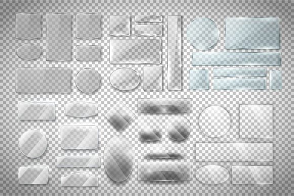 Transparent Glass Banner Clipart Set Review