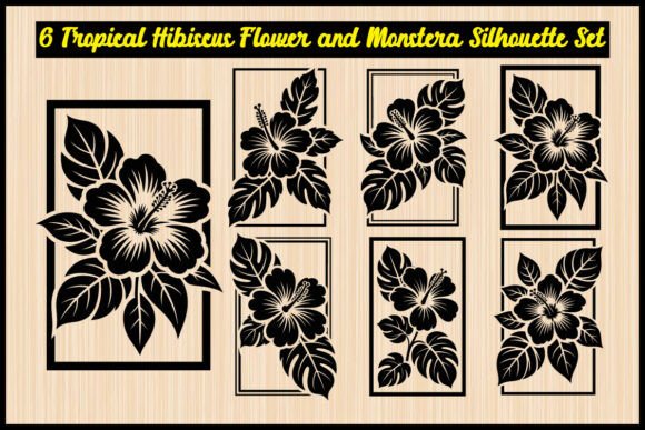 Tropical Leaf and Flower Silhouette Set: Modern Graphics & Illustrations