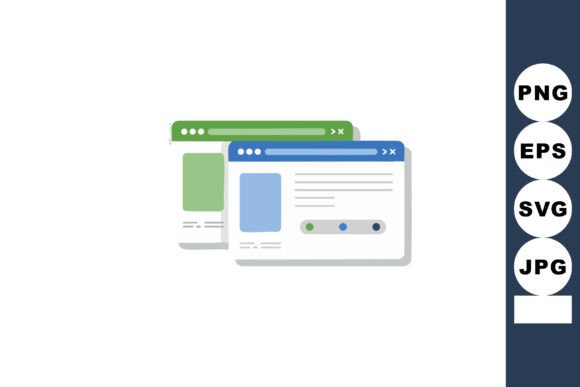 Two Simple Web Browser Windows with Blue Embroidery Review
