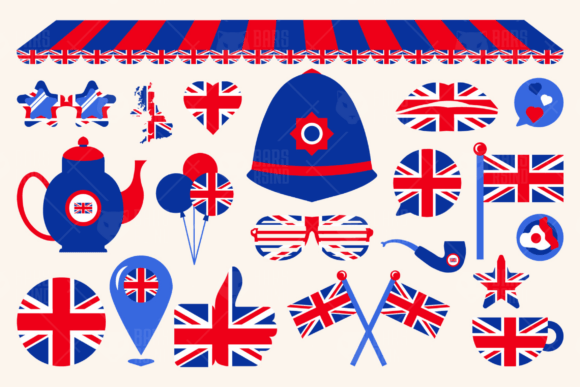 UK Flag Independence Day Elements Graphics & Illustrations Review