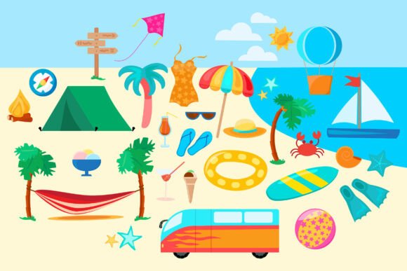 Vacation Elements Graphics and Illustrations Review