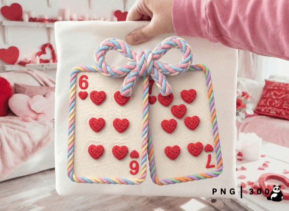 Valentine 6 7 Faux Yarn Card Hearts Png Graphics and Illustrations Review