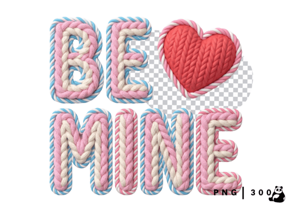 Valentine Faux Yarn Be Mine Png Graphics for Illustrations