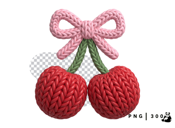 Valentine Faux Yarn Cherry Duo Bow Png Review