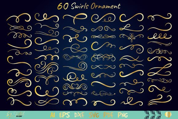Vintage Swirls Ornament SVG for Graphics & Illustrations