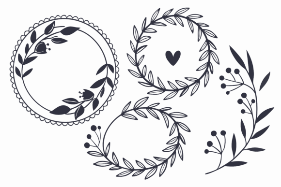 Wreath and Floral Elements SVG for Graphics and Illustrations